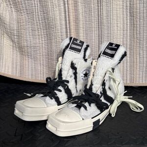 CONVERSE X RICK OWENS TURBODRK ZEBRA SHIRLING US MENS 9.5 WO’S 11.5